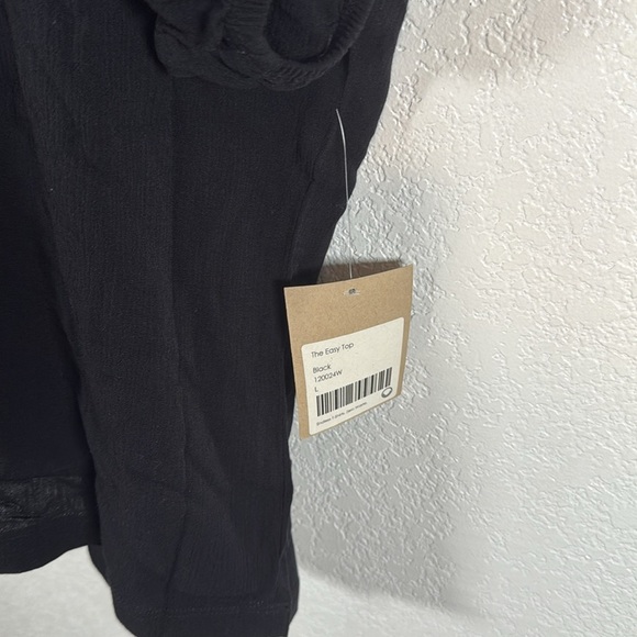 Fordays Black Crepe The Easy Top Recycled Materials Blouse Gathered Sleeves Lrg - Picture 2 of 7